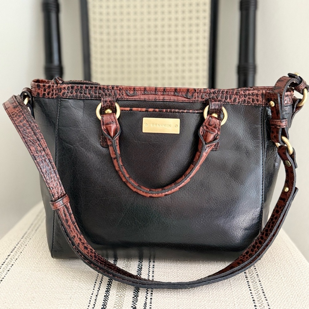 Brahmin Asher Shoulder Bag in Tuscan Classic leather and Croc
